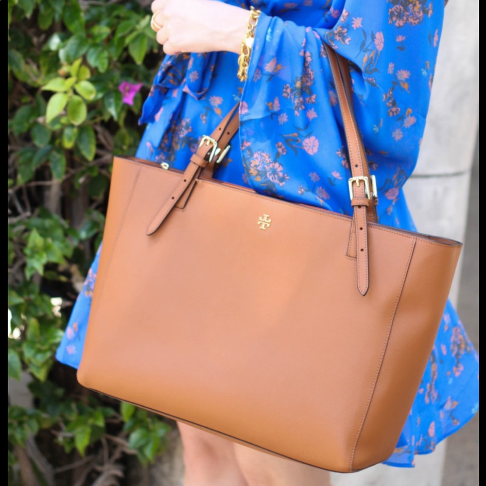 Tory Burch York Buckle Tote Saffiano leather brown